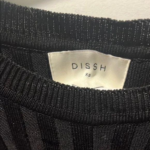 DISSH Black Ribbed Knit Top - Picture 2 of 5